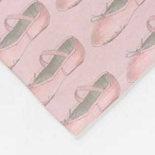 Roze ballet Slipper Ballerina Dance Teacher Fleece Deken