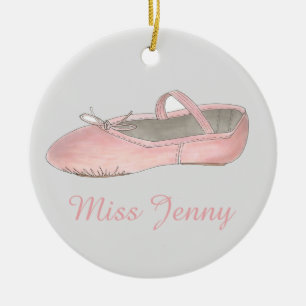 Roze ballet Slipper Ballerina Dance Teacher Gift Keramisch Ornament