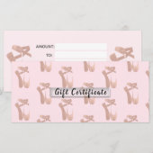 Roze ballet Slippers Ballerina Gift Certificate (Voorkant / Achterkant)