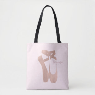 Roze ballet Slippers Ballerina Roos Gepersonalisee Tote Bag