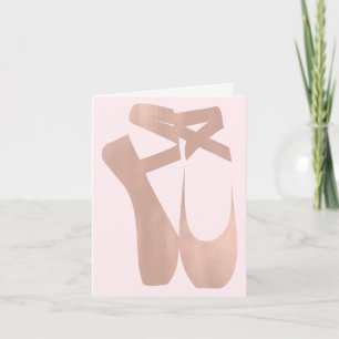 Roze ballet slippertjes ballerina roos dank je bedankkaart