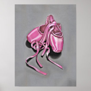 Roze ballet slippertjes poster