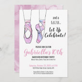 Roze Ballet Verjaardagsfeest Kaart (Voorkant / Achterkant)