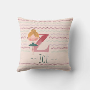 Roze Balletmeisje Monogram Z – Persoonlijke Kunst Kussen