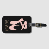 Roze balletpuntenschoenen bagagelabel (Voorkant (horizontaal))