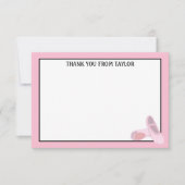 Roze balletschoenen, aangepast flatpanel bedankkaart (Voorkant)