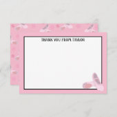 Roze balletschoenen, aangepast flatpanel bedankkaart (Voorkant / Achterkant)