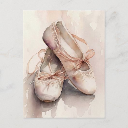 Roze balletschoenen Briefkaart (Voorkant)