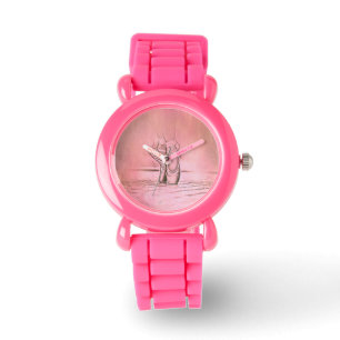 Roze balletschoenen op Pointe Horloge