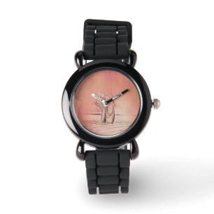 Roze balletschoenen op Pointe Horloge