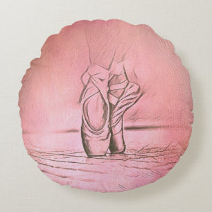 Roze balletschoenen op Pointe Rond Kussen