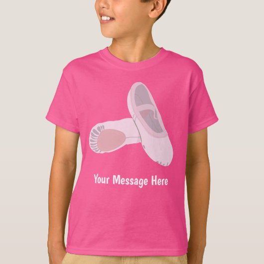 Roze balletschoenen Persoonlijk bericht T-shirt (Voorkant)