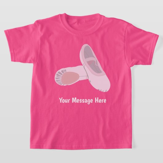 Roze balletschoenen Persoonlijk bericht T-shirt (Laagn)