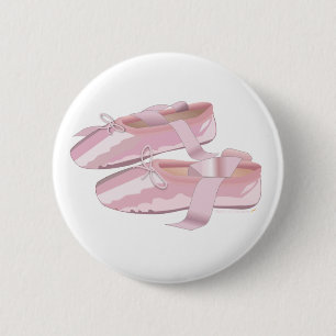 Roze balletschoenen ronde button 5,7 cm