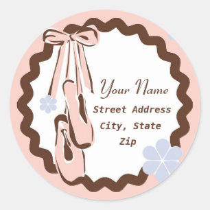 Roze balletschoenen ronde sticker