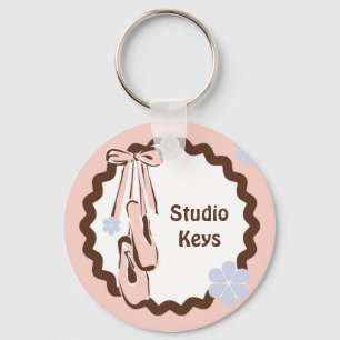 Roze balletschoenen sleutelhanger