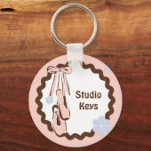 Roze balletschoenen sleutelhanger (Voorkant)