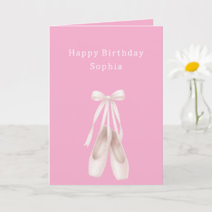 Roze Balletschoenen Verjaardag Kaart