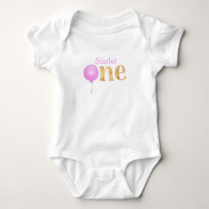 Roze ballon 1st Birthday Baby Bodysuit