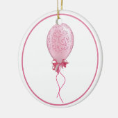 Roze ballon 2 keramisch ornament (Links)