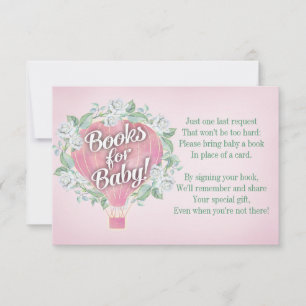 Roze ballon Baby shower Boek Kaart Boek