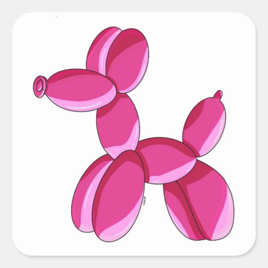 Roze ballon Dog Sticker (Voorkant)