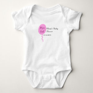Roze ballon het is een meisje baby shower naam dat romper