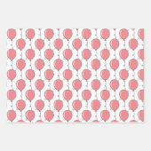 Roze ballon meisjes verjaardag inpakpapier vel (Voorkant 2)