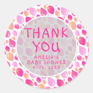 Roze ballon Patroon Baby Girl Baby shower Ronde Sticker