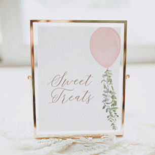 Roze Ballon Verjaardag Sweet Treats Teken Poster