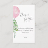 Roze ballonluier Raffle Ticket Informatiekaartje (Voorkant)