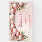 Roze ballonnen banner (Verticaal)