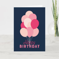 Roze ballonnen blauw Gefeliciteerd met je verjaard