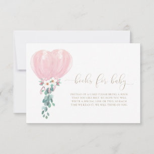 Roze Ballonnen Boeken voor Baby Request Kaart