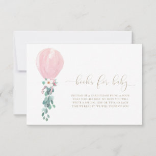 Roze Ballonnen Boeken Voor Baby Verlangkaart Kaart