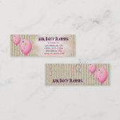 Roze ballonnen en strips mini visitekaartje (Voorkant / Achterkant)