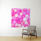 Roze Ballonnen Feestelijke Achtergrond Ontwerp. Wandkleed (In situ)