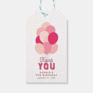 Roze ballonnen Hartelijk dank Cadeaulabel