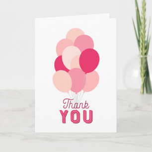 Roze ballonnen Hartelijk dank Kaart