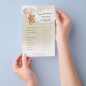 Roze ballonnen Teddy Bear raden de prijs spel Flyer (Hand)