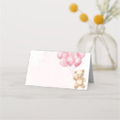 Roze ballonnen teddybeer baby shower (Voorkant)