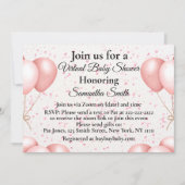 Roze ballonnen Virtual Baby shower Kaart (Voorkant)