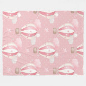 Roze ballonpatroon fleece deken (Voorkant (Horizontaal))