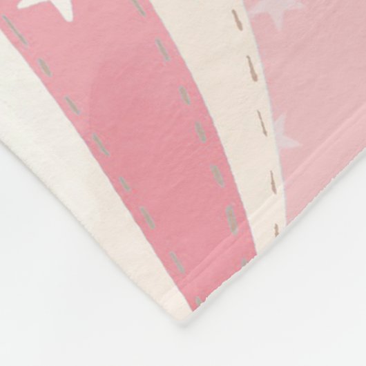 Roze ballonpatroon fleece deken (Hoek)
