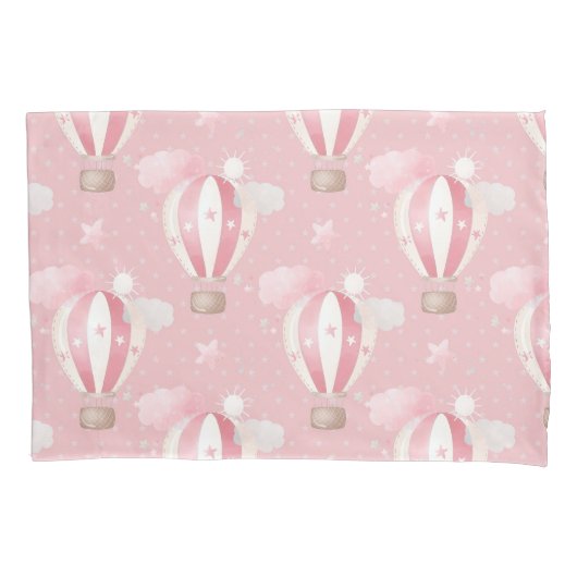 Roze ballonpatroon kussensloop (Voorkant)