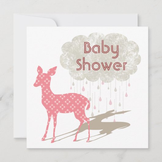 Roze Bambi-Baby shower Kaart (Voorkant)