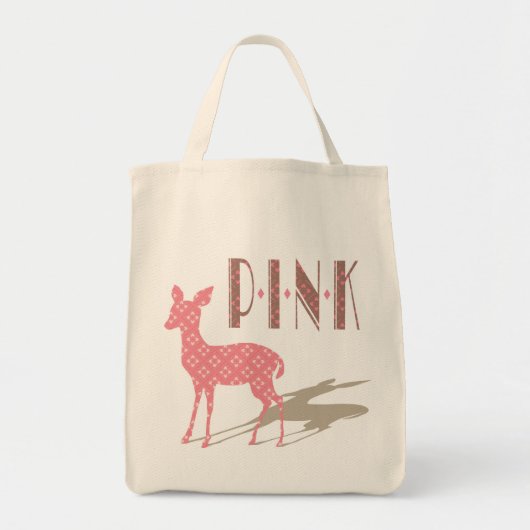 Roze Bambi Grocery Eco Bag Tote Bag (Voorkant)