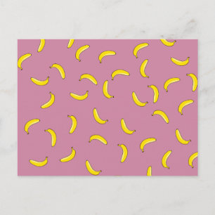 Roze bananen briefkaart