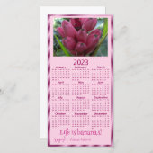 roze bananen feestdagenkaart (Voorkant / Achterkant)