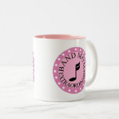 Roze band mam tweekleurige koffiemok (Voorkant rechts)